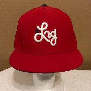 LRG baseball hat cap 7 3/8 New Era 59fifty Red